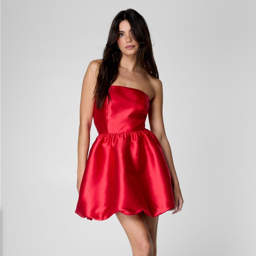 BNWT Nasty Gal Red Strapless Mini Dress